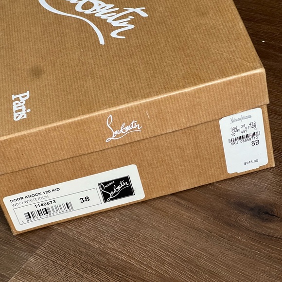 White Christian Louboutin Door Knock 120 Kid size 38 - Picture 8 of 12